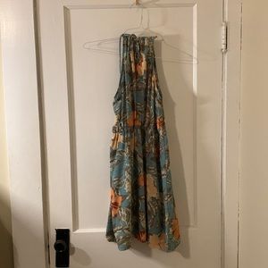 High Neck Floral Wedding Guest Dress